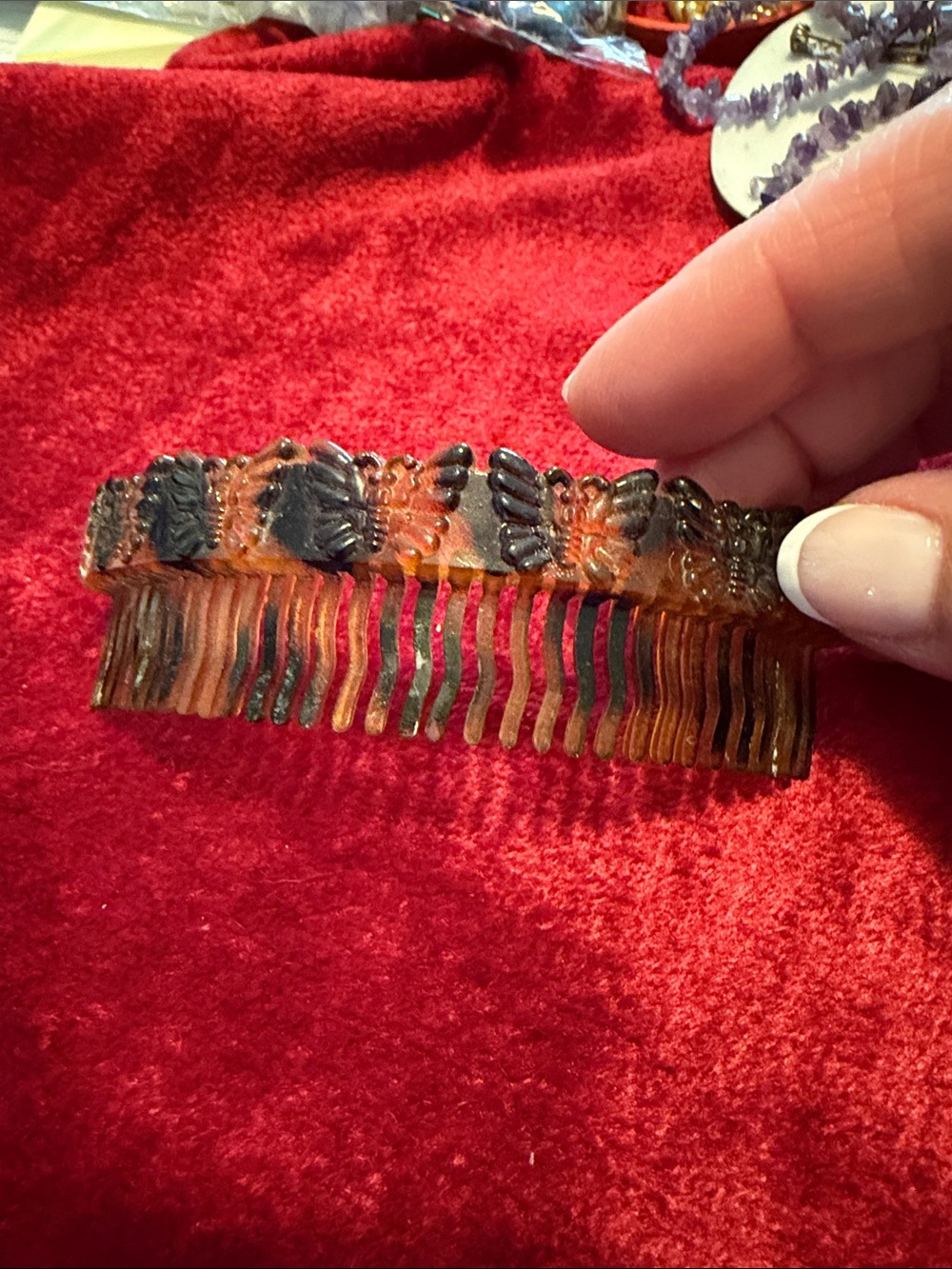 Vintage Butterfly Accent Tortoiseshell Hair Comb - Women Accessories like new